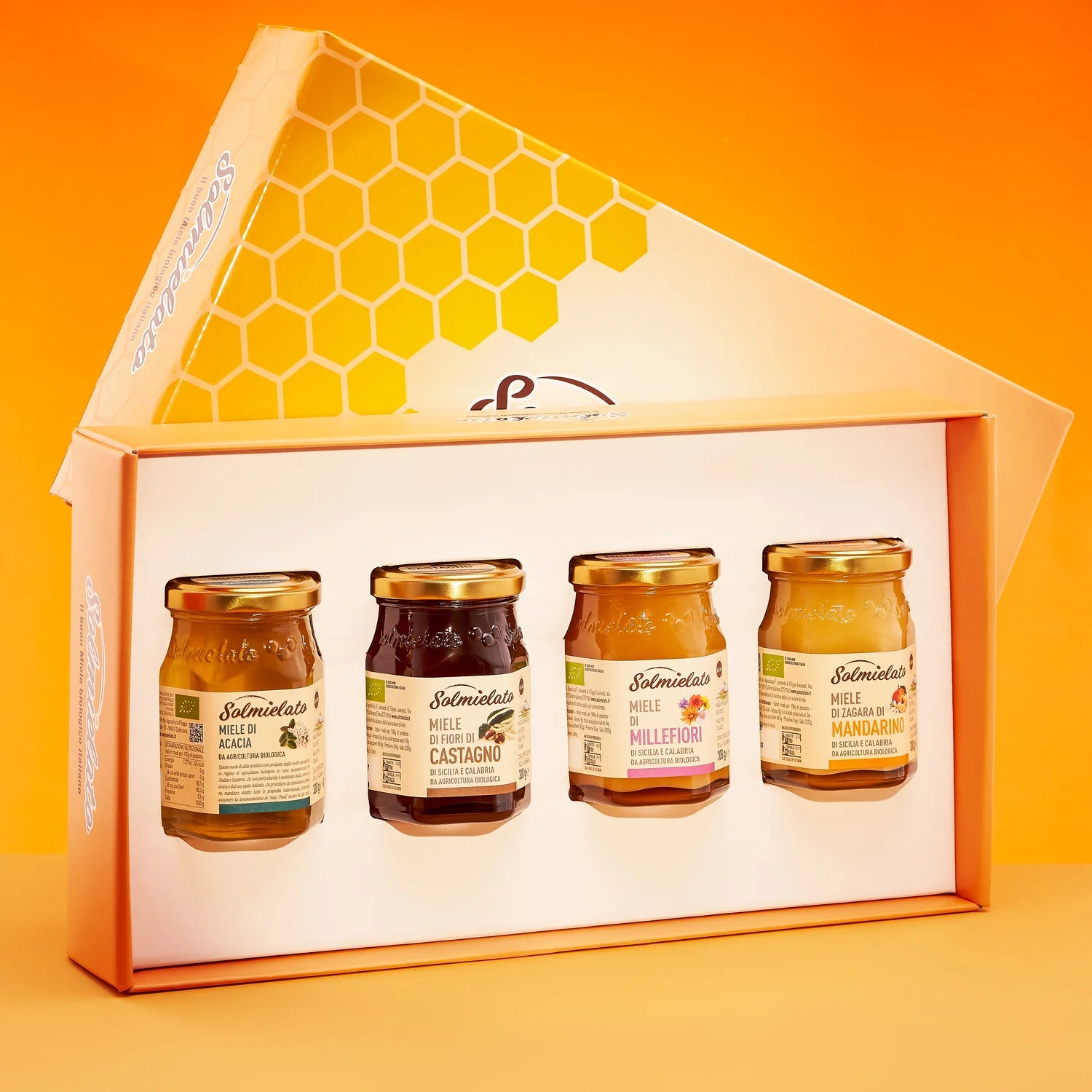 Box regalo Solmielato con 4 mieli da 300g