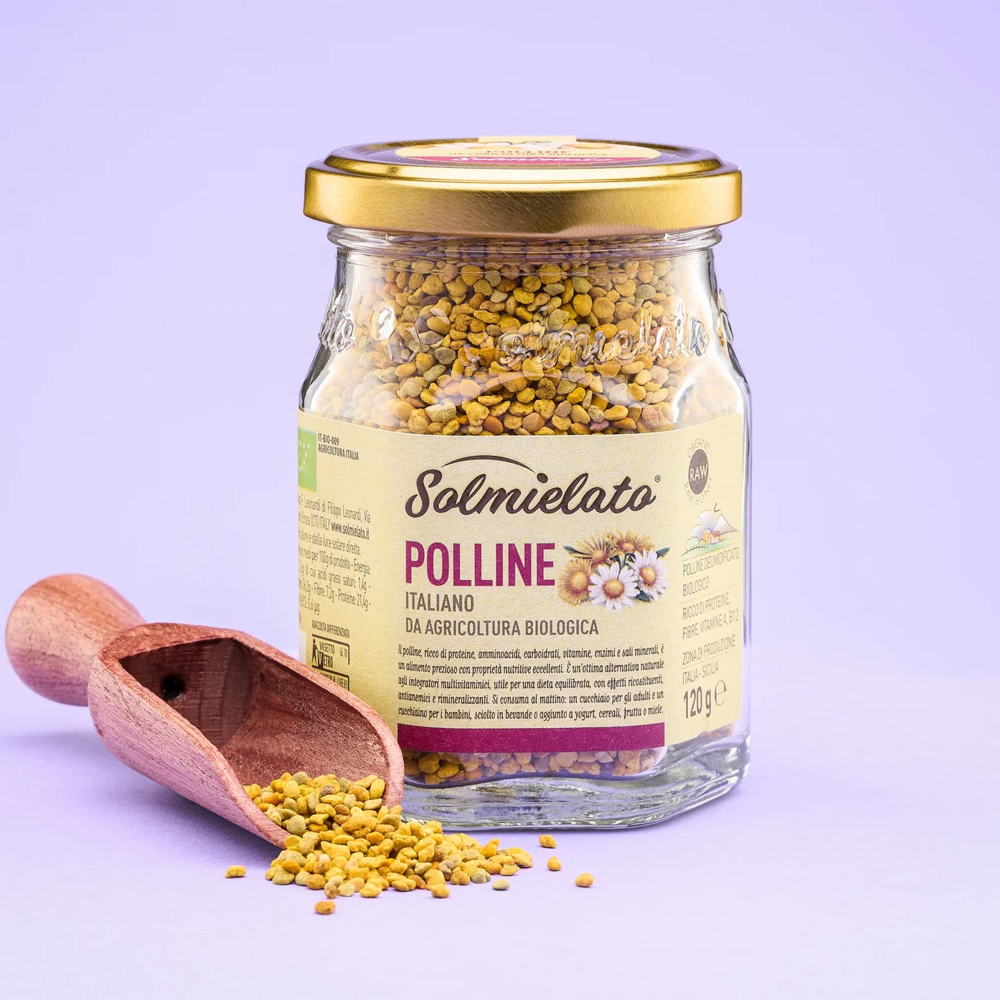 vasetto di polline italiano biologico solmielato