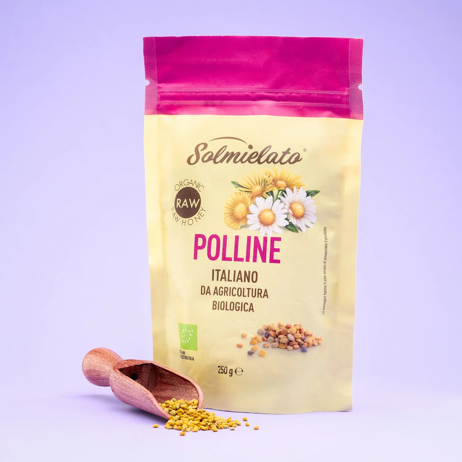 busta da 250g di polline italiano biologico solmielato