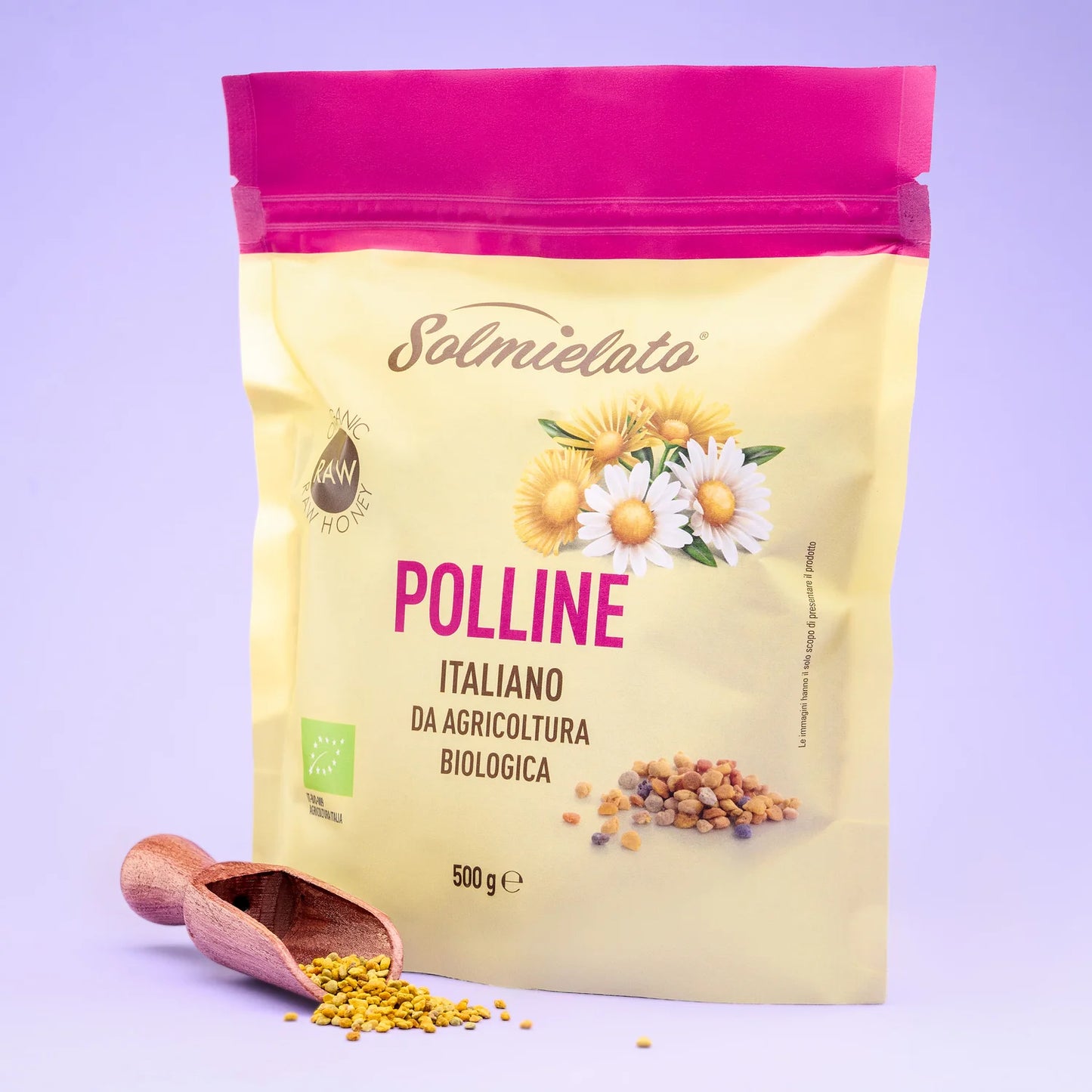 busta da 500g di polline italiano biologico solmielato